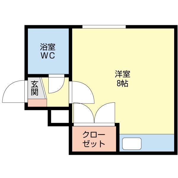 シャトレ麻生(ワンルーム/4階)の間取り写真