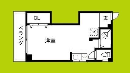 ハイツフルネス(ワンルーム/2階)の間取り写真