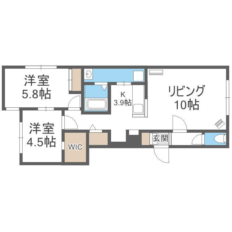 MKガーデン澄川(2LDK/1階)の間取り写真