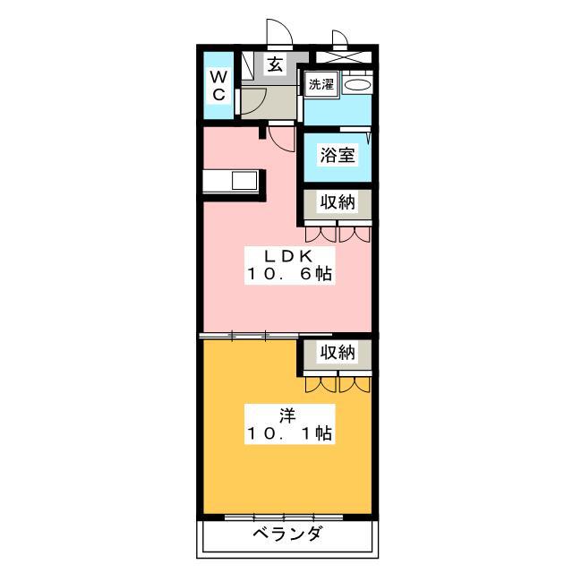 エバークレスト(1LDK/1階)の間取り写真