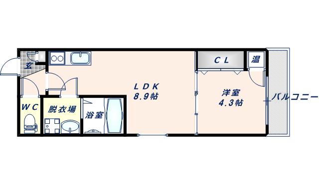 グランディル衣摺(1LDK/3階)の間取り写真