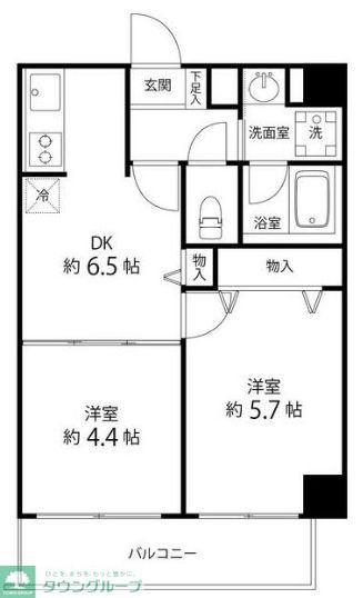 TS GARDEN西八王子ウエスト(2DK/3階)の間取り写真
