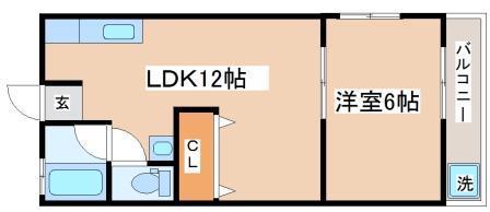 メゾン旭が丘(1LDK/2階)の間取り写真