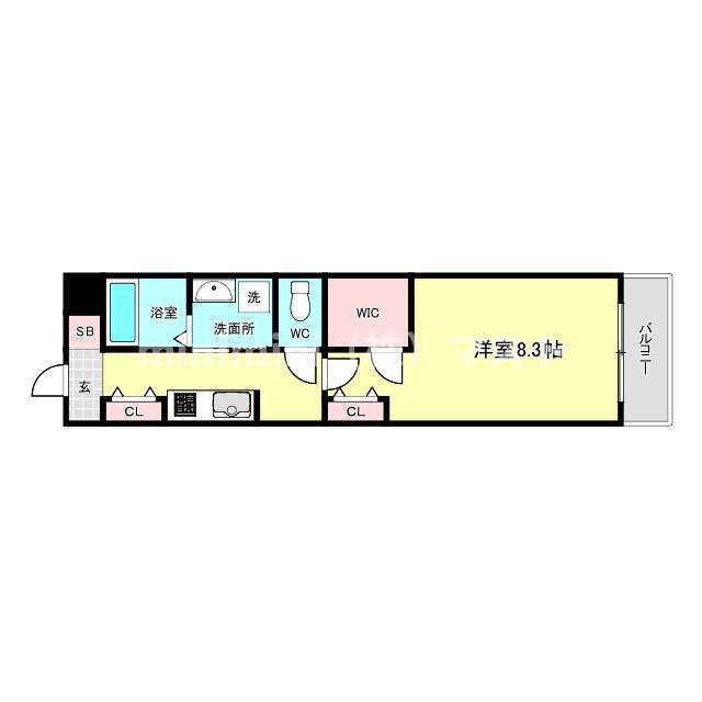 グランツあびこIII(1K/2階)の間取り写真