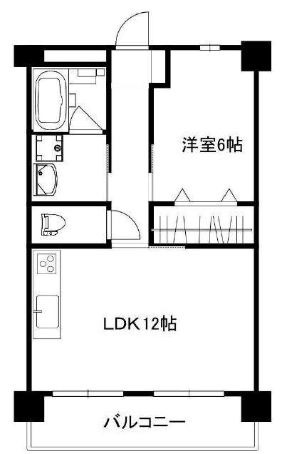 さつきビル(1LDK/1階)の間取り写真