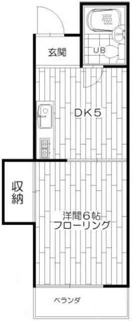 上野ハイツ(1DK/2階)の間取り写真