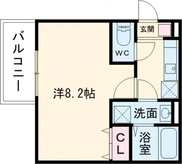 ジーメゾン青梅末広(1K/1階)の間取り写真
