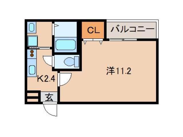 フジパレス田中町(1K/1階)の間取り写真