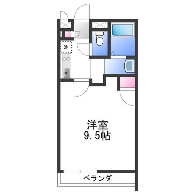 クレイノグランデージ樽井(1K/1階)の間取り写真