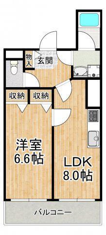 ラ・フォンテ(1LDK/5階)の間取り写真