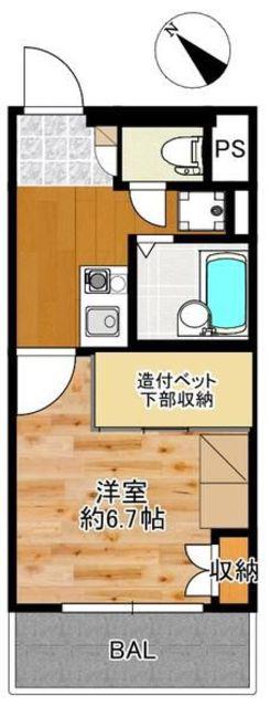 CRANEIII(1K/3階)の間取り写真