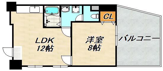 マリン駒ヶ林南棟(1LDK/3階)の間取り写真