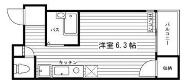 りひあハウス(ワンルーム/2階)の間取り写真