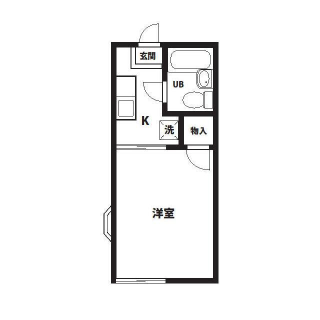 アルス楢の木第3(1K/2階)の間取り写真