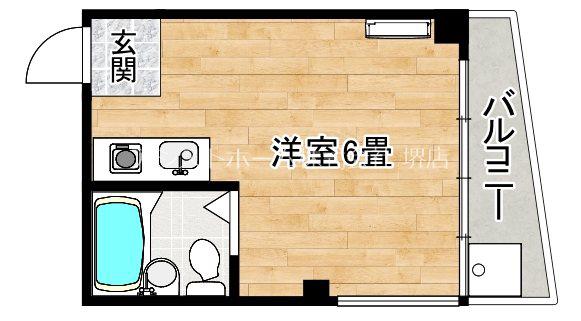 ビッグウエスト海山(ワンルーム/4階)の間取り写真