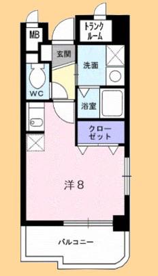 エレガンラルジュII(ワンルーム/5階)の間取り写真