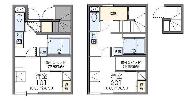 レオパレスパピーズスプリング(1K/2階)の間取り写真