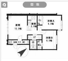 ルミエール1・1III(2LDK/1階)の間取り写真
