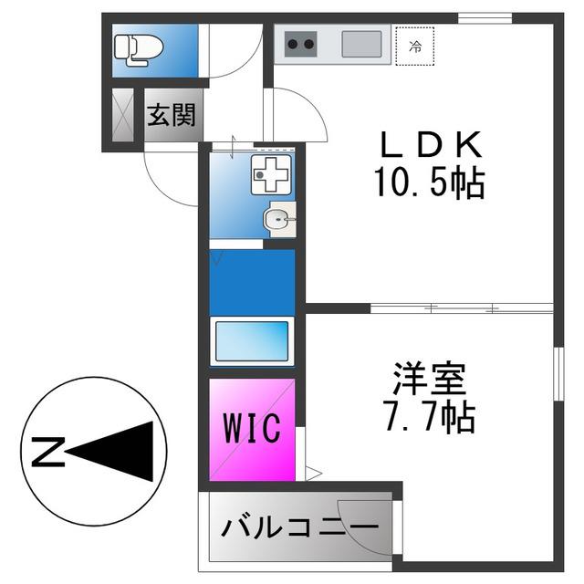 フジパレス今川公園V番館(1LDK/3階)の間取り写真