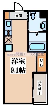 LIVINGLIFE長瀬 ウエスト(ワンルーム/2階)の間取り写真