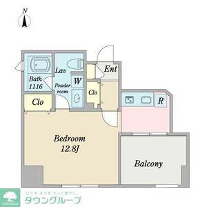 プリヴィアーレ金山(ワンルーム/1階)の間取り写真