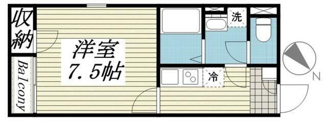 コーポニッコー(1K/2階)の間取り写真