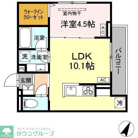 ASSET-COURT立川上砂町5丁目 B棟(1LDK/3階)の間取り写真