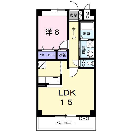 ヴェルセア(1LDK/1階)の間取り写真