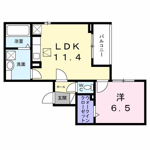ヒカルサ明石土山(1LDK/3階)の間取り写真