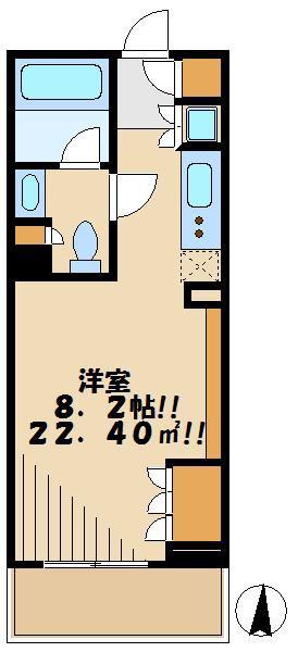 イプセ蒲田(ワンルーム/1階)の間取り写真