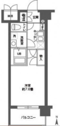 CASSIA高井田 ノース COURT(1K/6階)の間取り写真