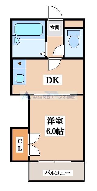 ロイヤルシャトー瓢箪山(1K/3階)の間取り写真