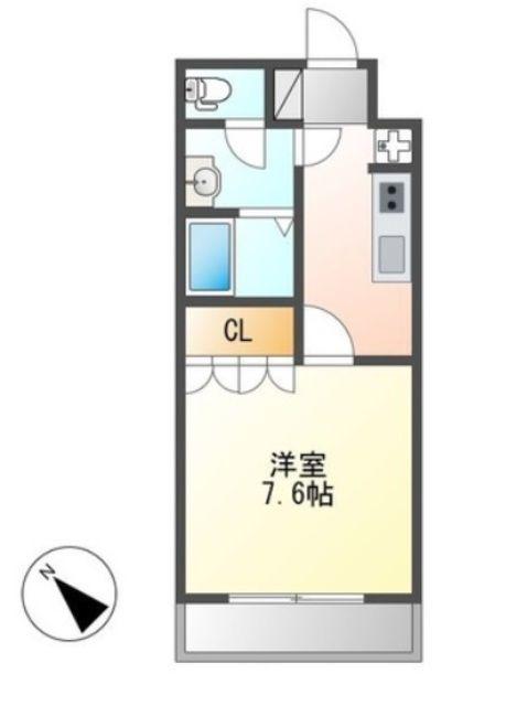 ブランシュール(1K/1階)の間取り写真