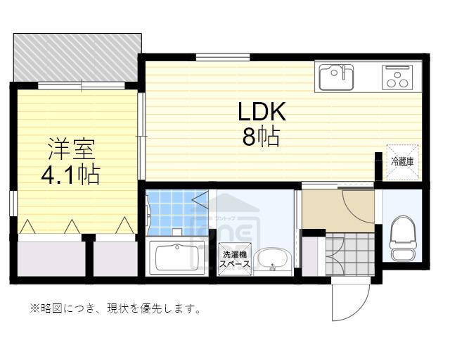 JOYFUL・HOUSE 豊中(1LDK/1階)の間取り写真