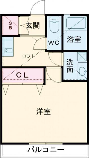 ヴィアーノ神戸上筒井通イースト(1K/2階)の間取り写真