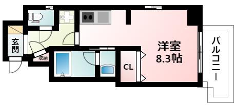 ファーストステージ江坂広芝町II(ワンルーム/5階)の間取り写真