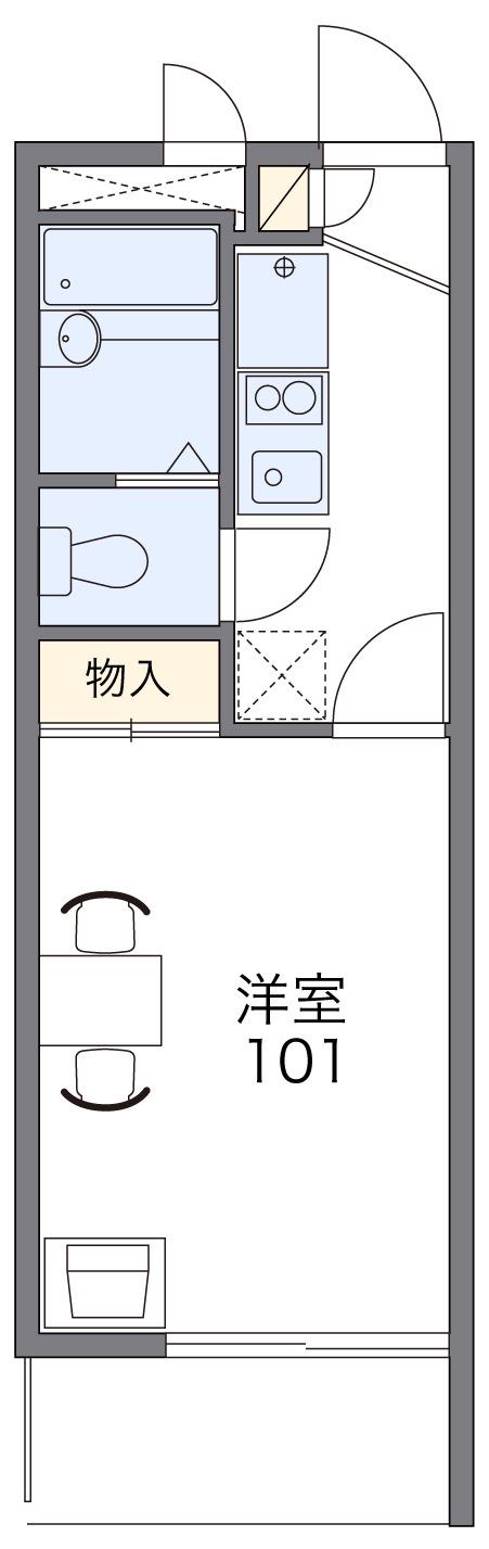 SHIMA7(1K/3階)の間取り写真
