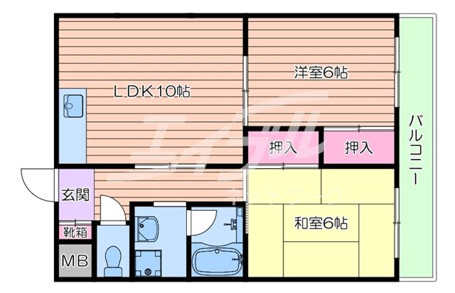 アビタ昭和(2LDK/2階)の間取り写真