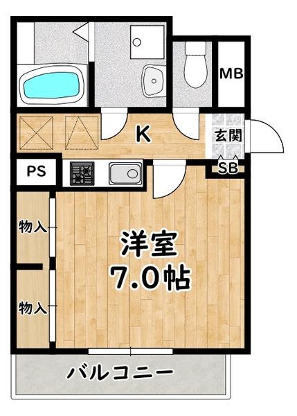 クレスト神崎川(1K/1階)の間取り写真