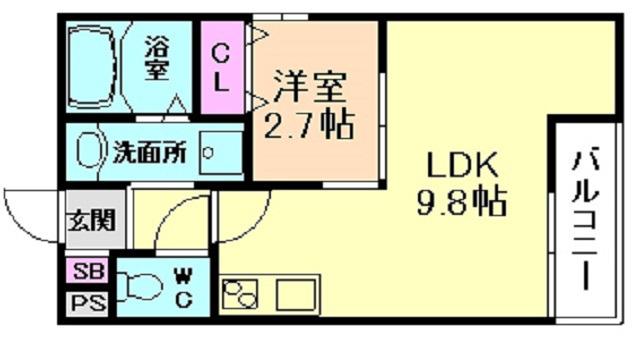 REGALO野里II番館(1LDK/1階)の間取り写真