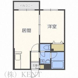 ブランノワールラヴィ(1LDK/2階)の間取り写真