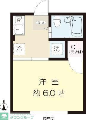 森のハイム(1K/1階)の間取り写真