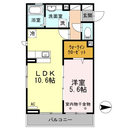 アルタイル/ベガベガ(1LDK/2階)の間取り写真