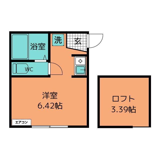 MONO追浜(ワンルーム/1階)の間取り写真