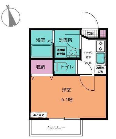 アフェット稲毛7(ワンルーム/3階)の間取り写真