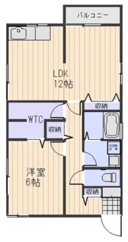 デューク古都(1LDK/2階)の間取り写真