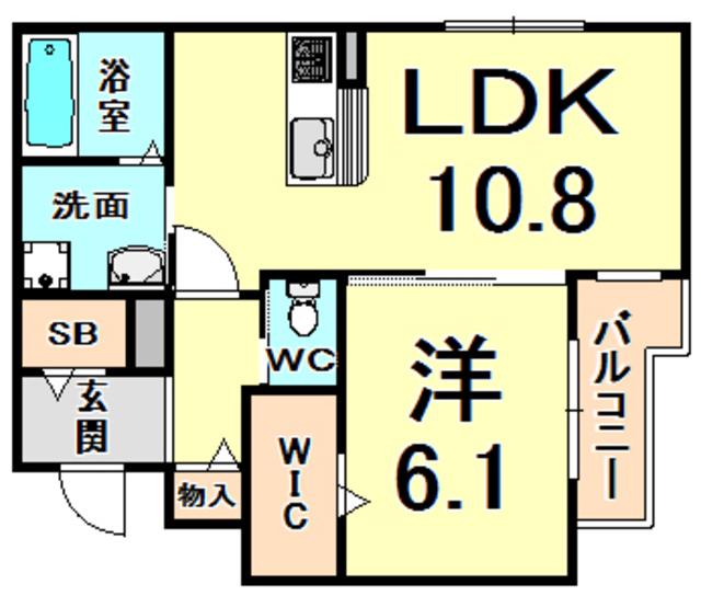 LA VALEUR伊丹(1LDK/2階)の間取り写真