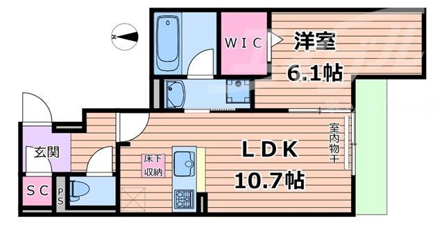 WEALTH JOTO II(1LDK/3階)の間取り写真