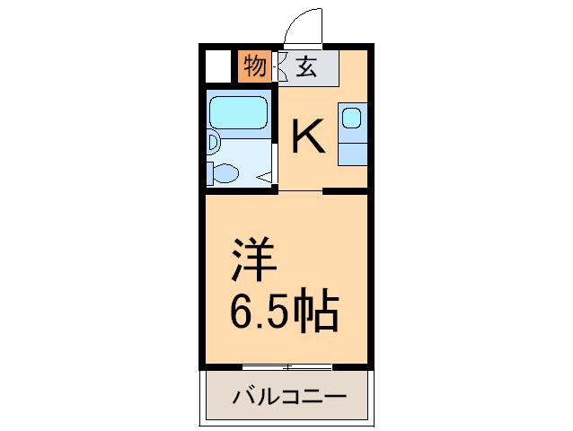 グリーンすまⅡ(1K/4階)の間取り写真