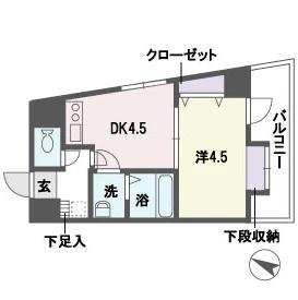 アソシアグロッツォ平尾(1DK/6階)の間取り写真